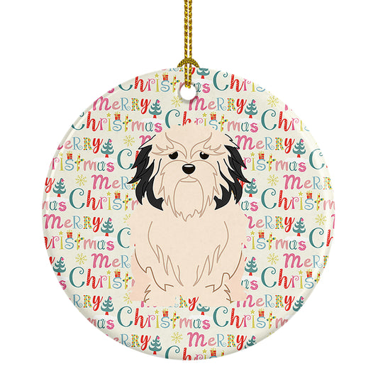 Buy this Merry Christmas Lowchen Ceramic Ornament