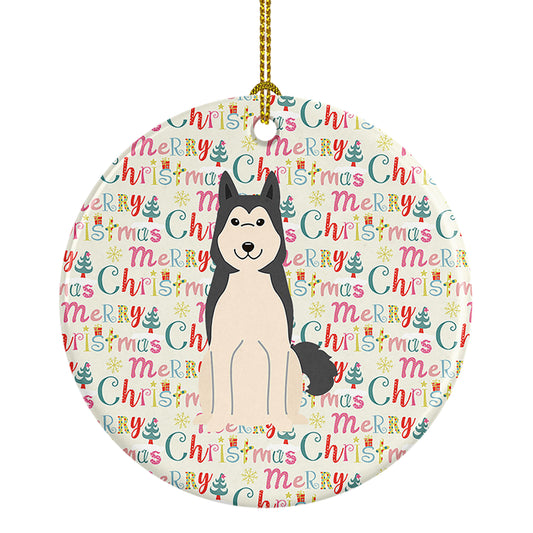 Buy this Merry Christmas West Siberian Laika Spitz Ceramic Ornament