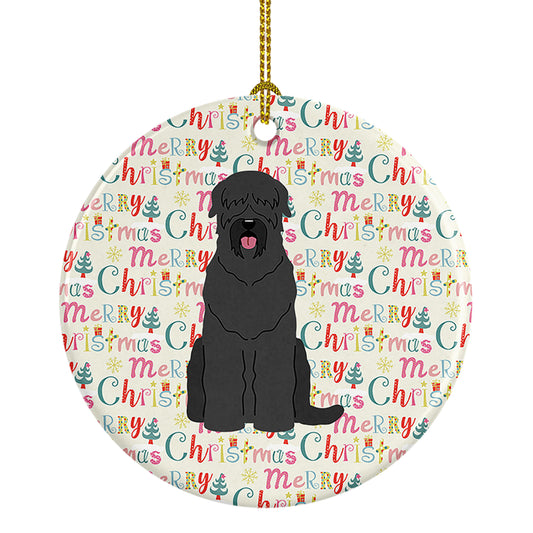 Buy this Merry Christmas Black Russian Terrier Ceramic Ornament