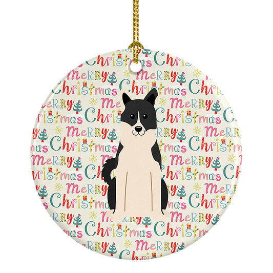 Buy this Merry Christmas Russo-European Laika Spitz Ceramic Ornament