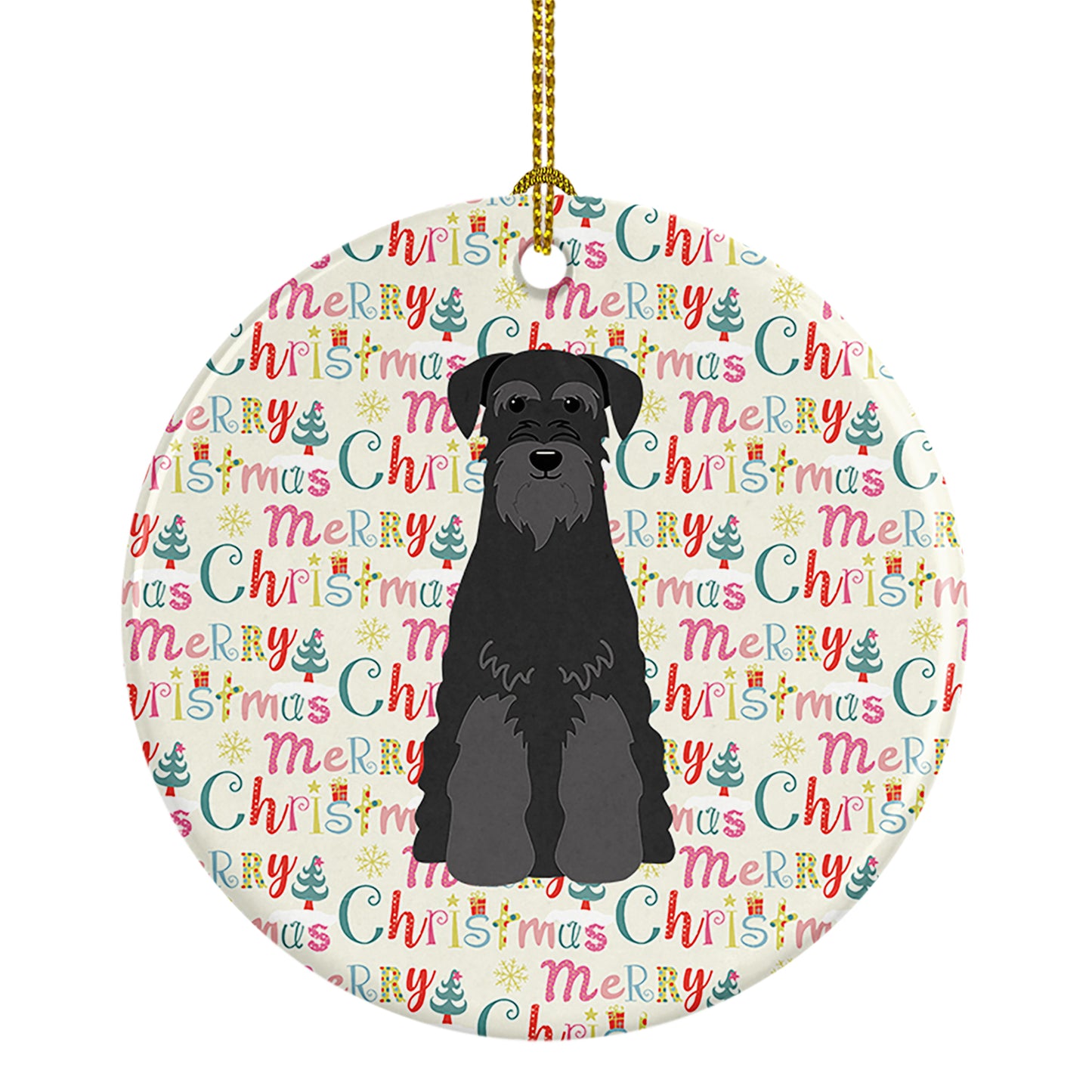 Buy this Merry Christmas Standard Schnauzer Black Ceramic Ornament