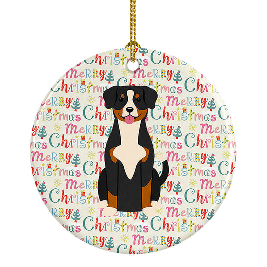 Buy this Merry Christmas Entlebucher Ceramic Ornament