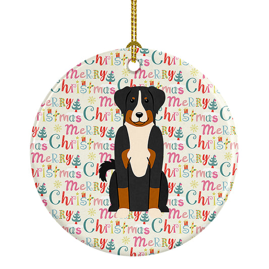 Buy this Merry Christmas Appenzeller Sennenhund Ceramic Ornament
