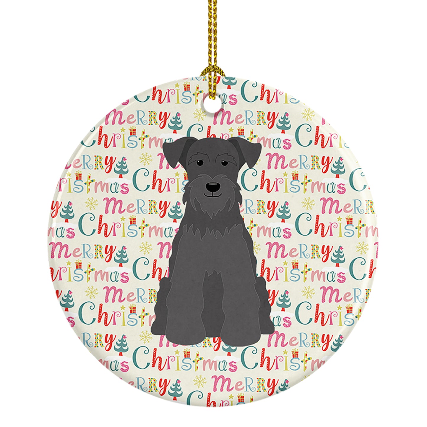 Buy this Merry Christmas Miniature Schnauzer Black Ceramic Ornament