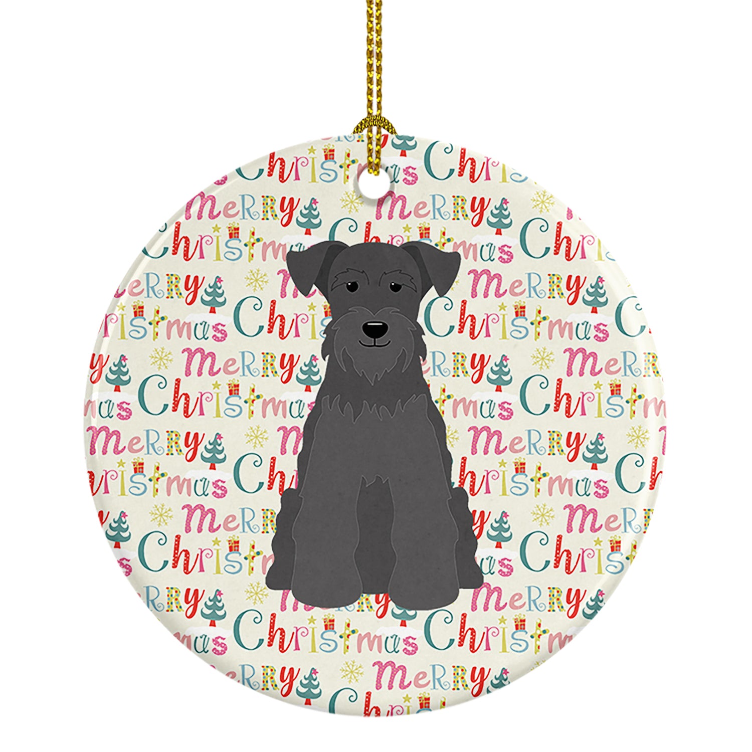 Buy this Merry Christmas Miniature Schnauzer Black Ceramic Ornament