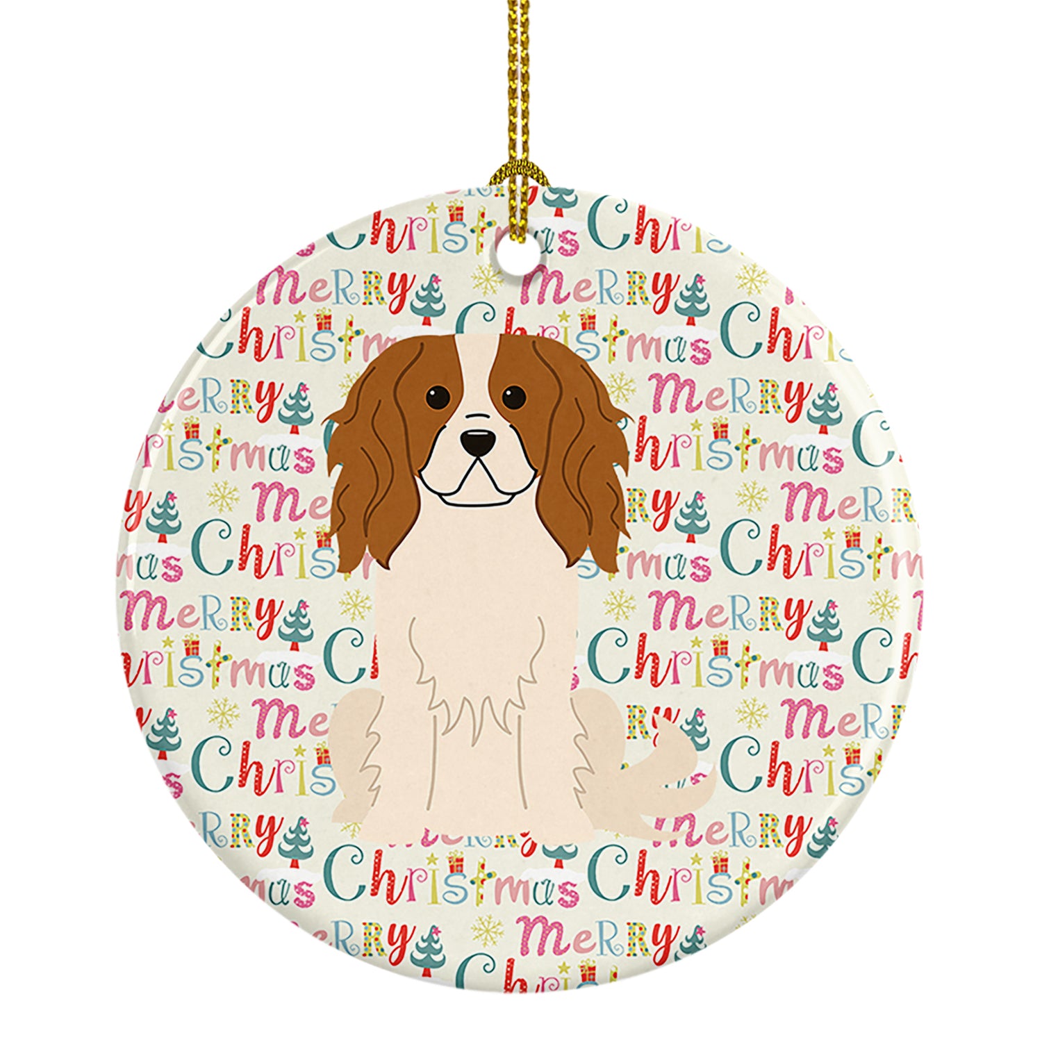 Buy this Merry Christmas Cavalier Spaniel Ceramic Ornament