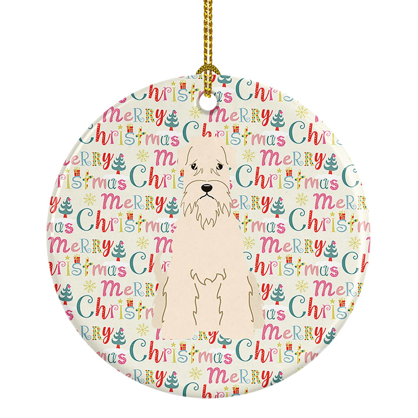 Buy this Merry Christmas Soft Coated Wheaten Terrier Ceramic Ornament