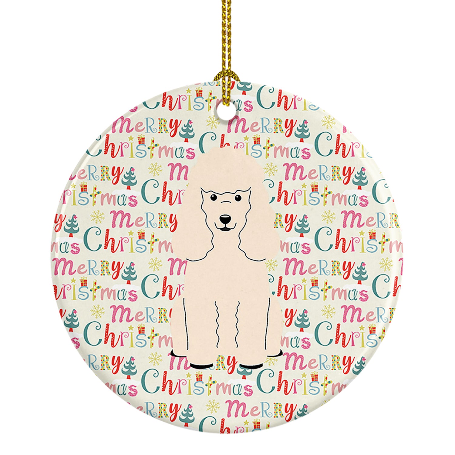 Buy this Merry Christmas Poodle White Ceramic Ornament