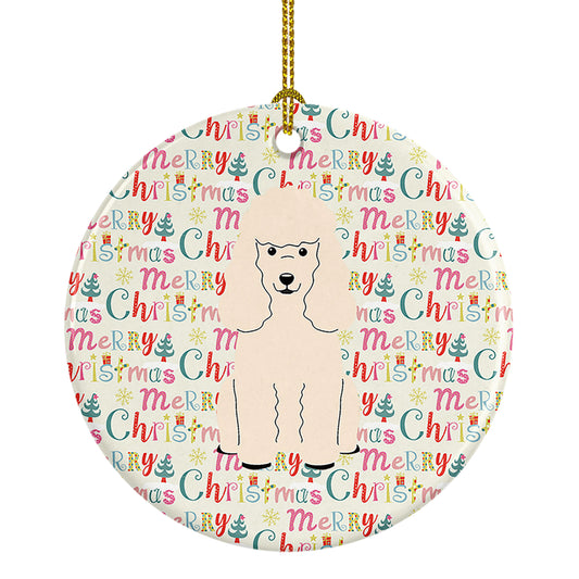 Buy this Merry Christmas Poodle White Ceramic Ornament