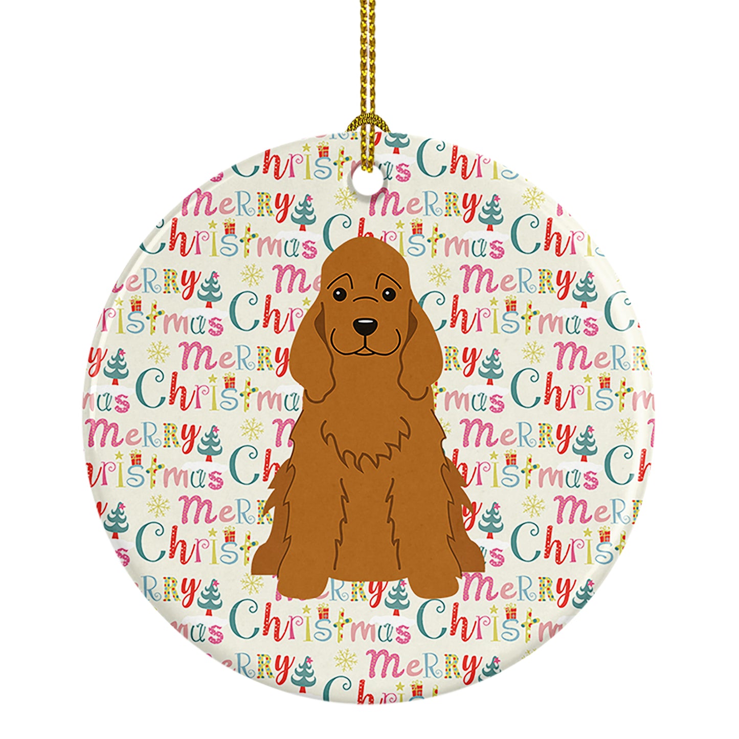 Buy this Merry Christmas Cocker Spaniel Red Ceramic Ornament