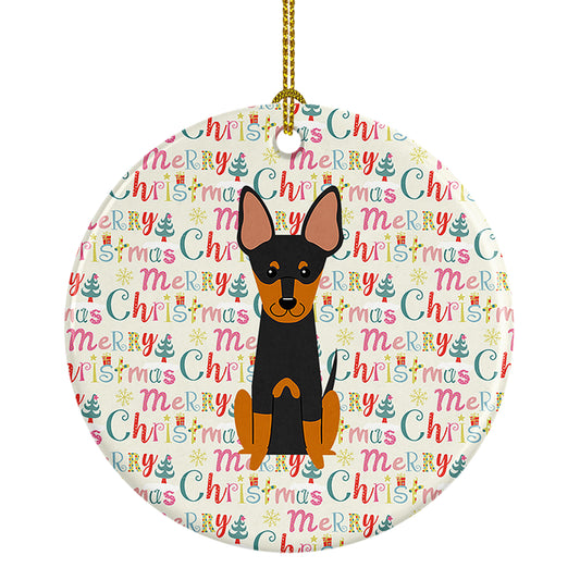 Buy this Merry Christmas English Toy Terrier Ceramic Ornament
