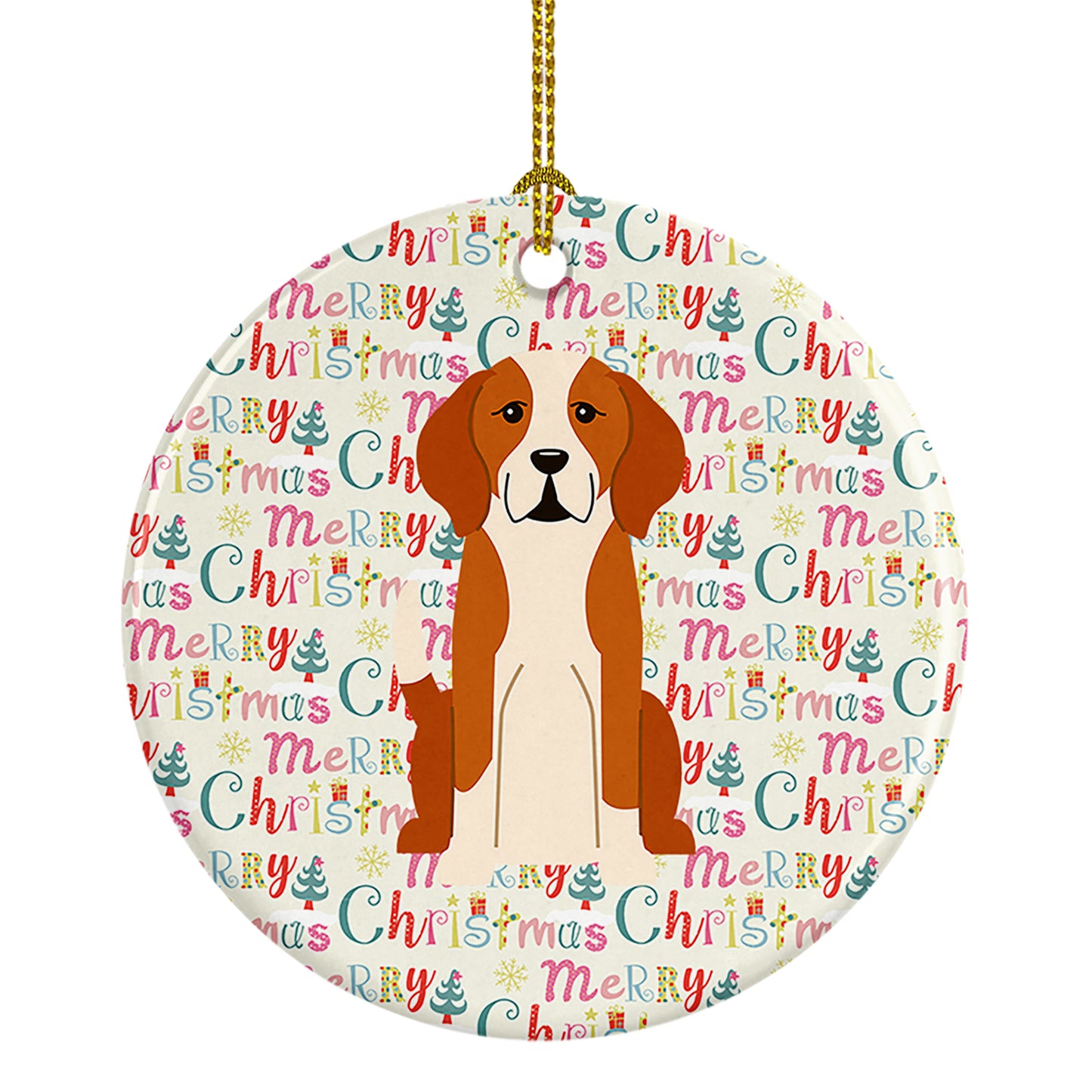 Buy this Merry Christmas English Foxhound Ceramic Ornament