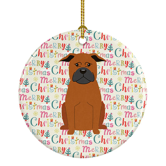 Buy this Merry Christmas Chinese Chongqing Dog Ceramic Ornament