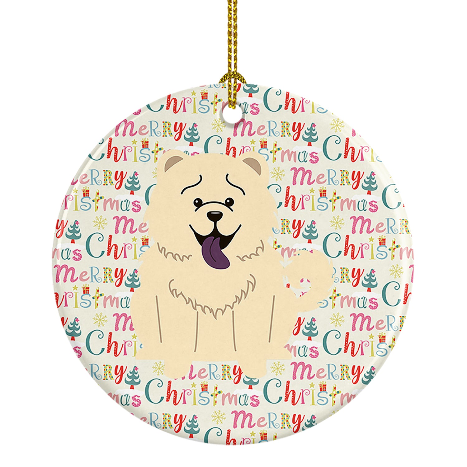 Buy this Merry Christmas Chow Chow White Ceramic Ornament