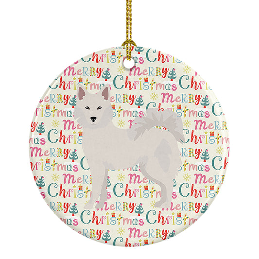 Buy this Danish Spitz Merry Christmas Ceramic Ornament