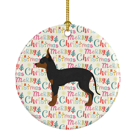 Buy this English Toy Terrier #1 Merry Christmas Ceramic Ornament