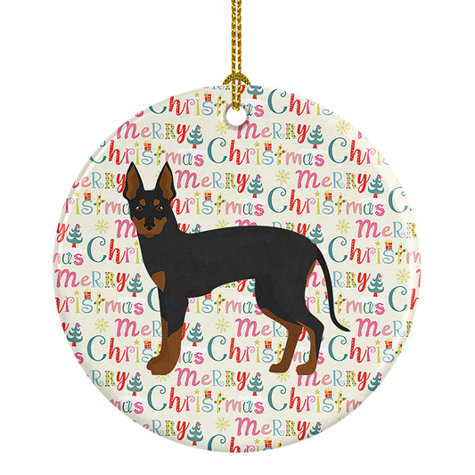 Buy this English Toy Terrier #2 Merry Christmas Ceramic Ornament
