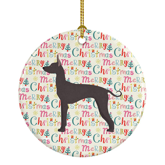 Buy this Mexican Hairless Dog #1 Merry Christmas Ceramic Ornament