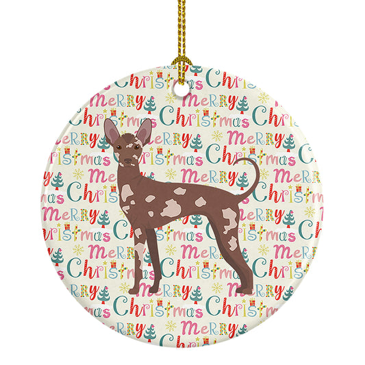 Buy this Mexican Hairless Dog #2 Merry Christmas Ceramic Ornament