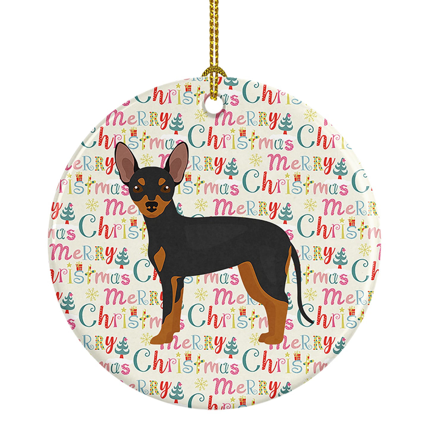 Buy this Prague Ratter Merry Christmas Ceramic Ornament