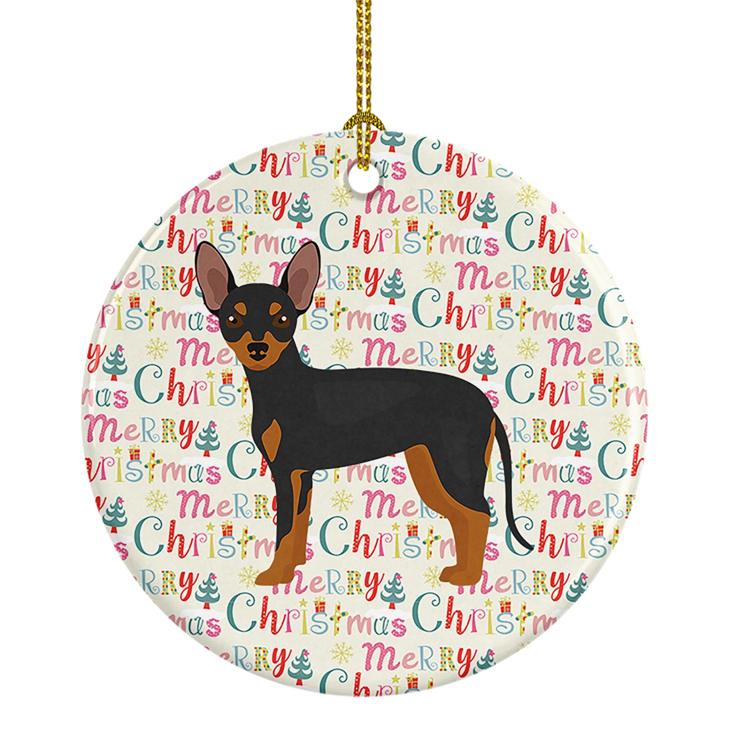 Buy this Prague Ratter Merry Christmas Ceramic Ornament