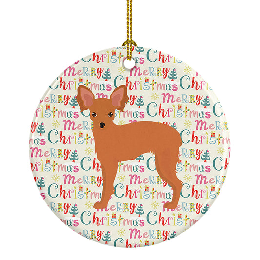 Buy this Russian Tor Terrier #2 Merry Christmas Ceramic Ornament