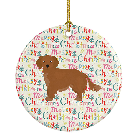 Buy this Small Greek Domestic Dog Merry Christmas Ceramic Ornament