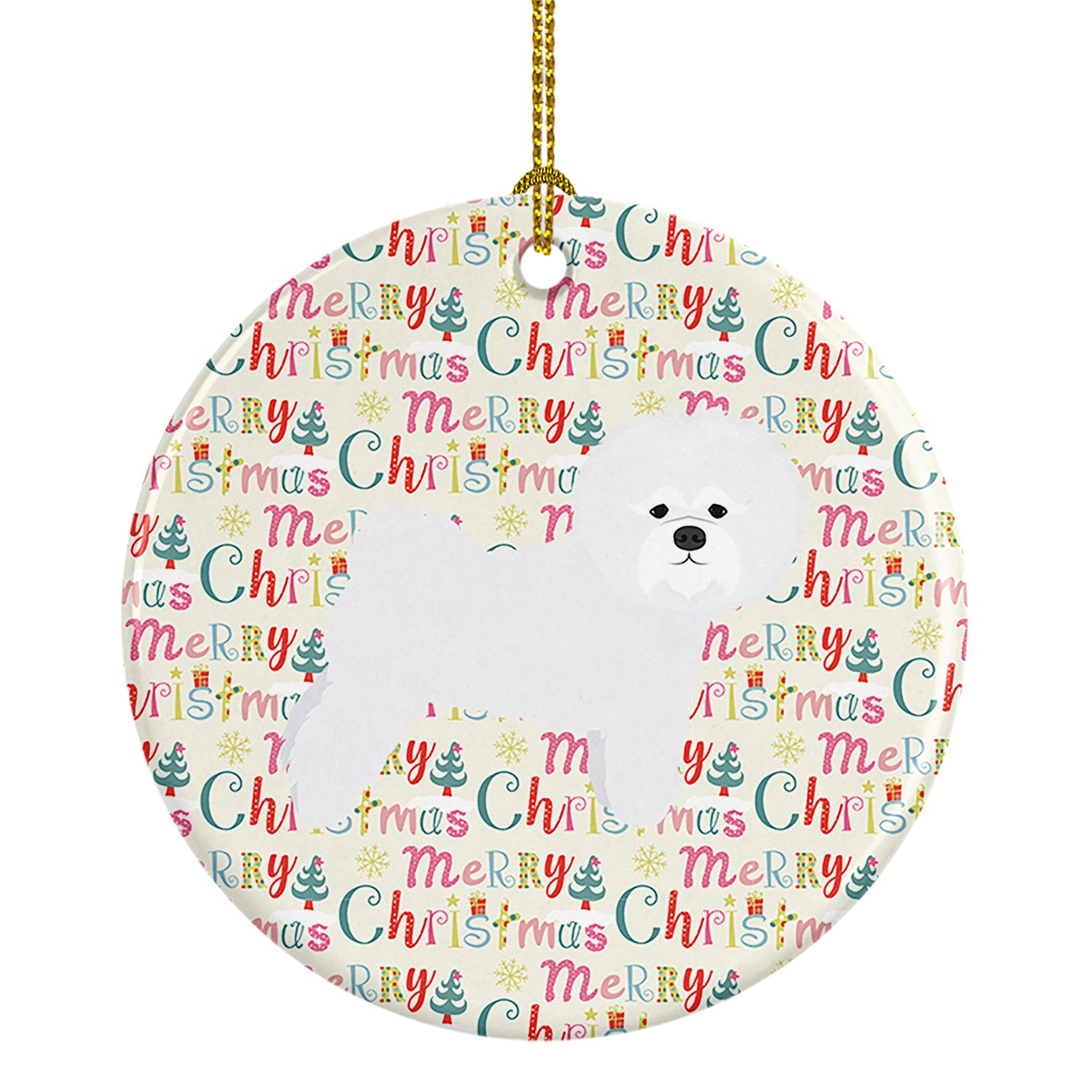 Buy this Bichon Frise Merry Christmas Ceramic Ornament