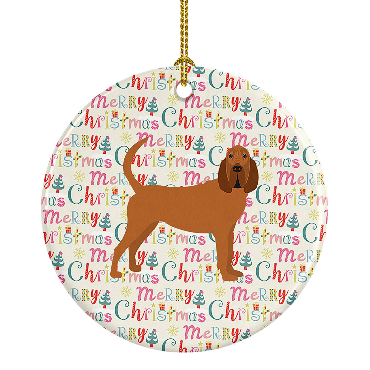 Buy this Bloodhound Merry Christmas Ceramic Ornament