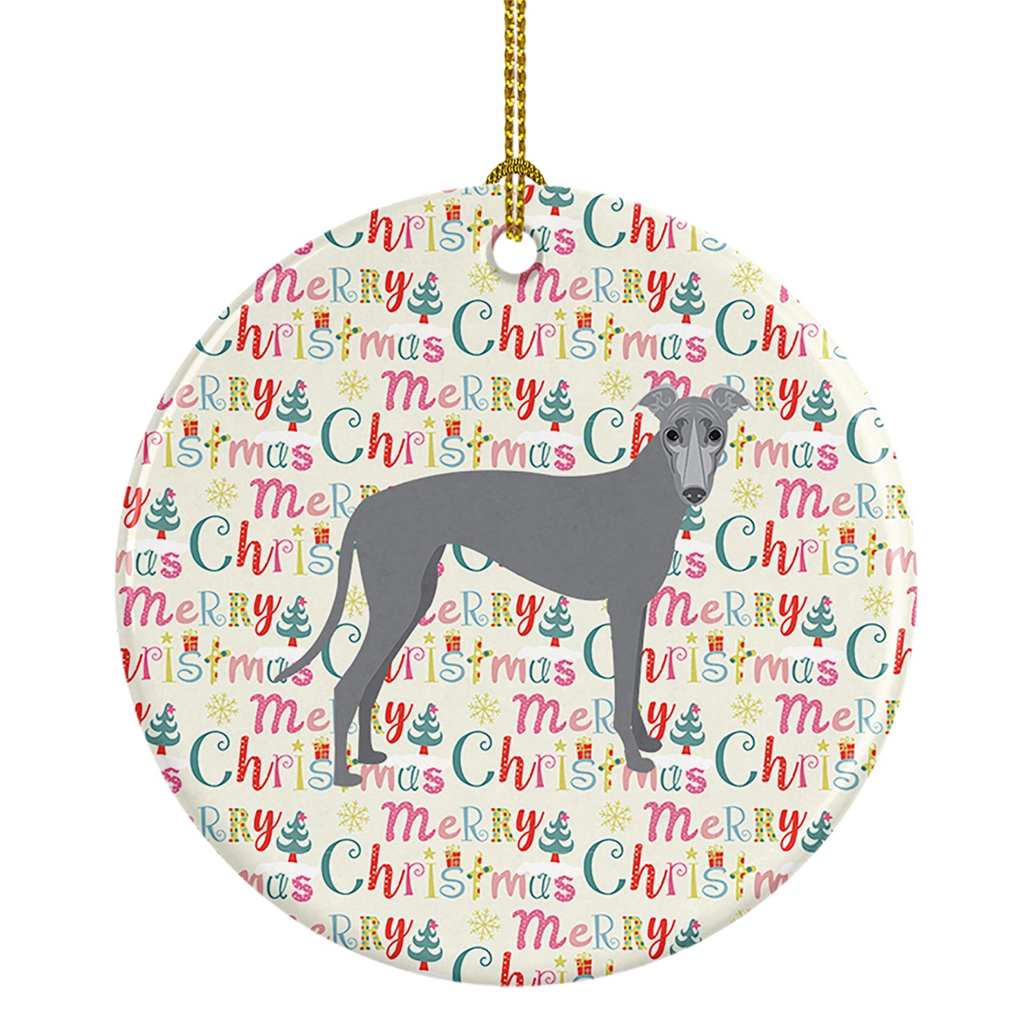 Buy this Greyhound Merry Christmas Ceramic Ornament