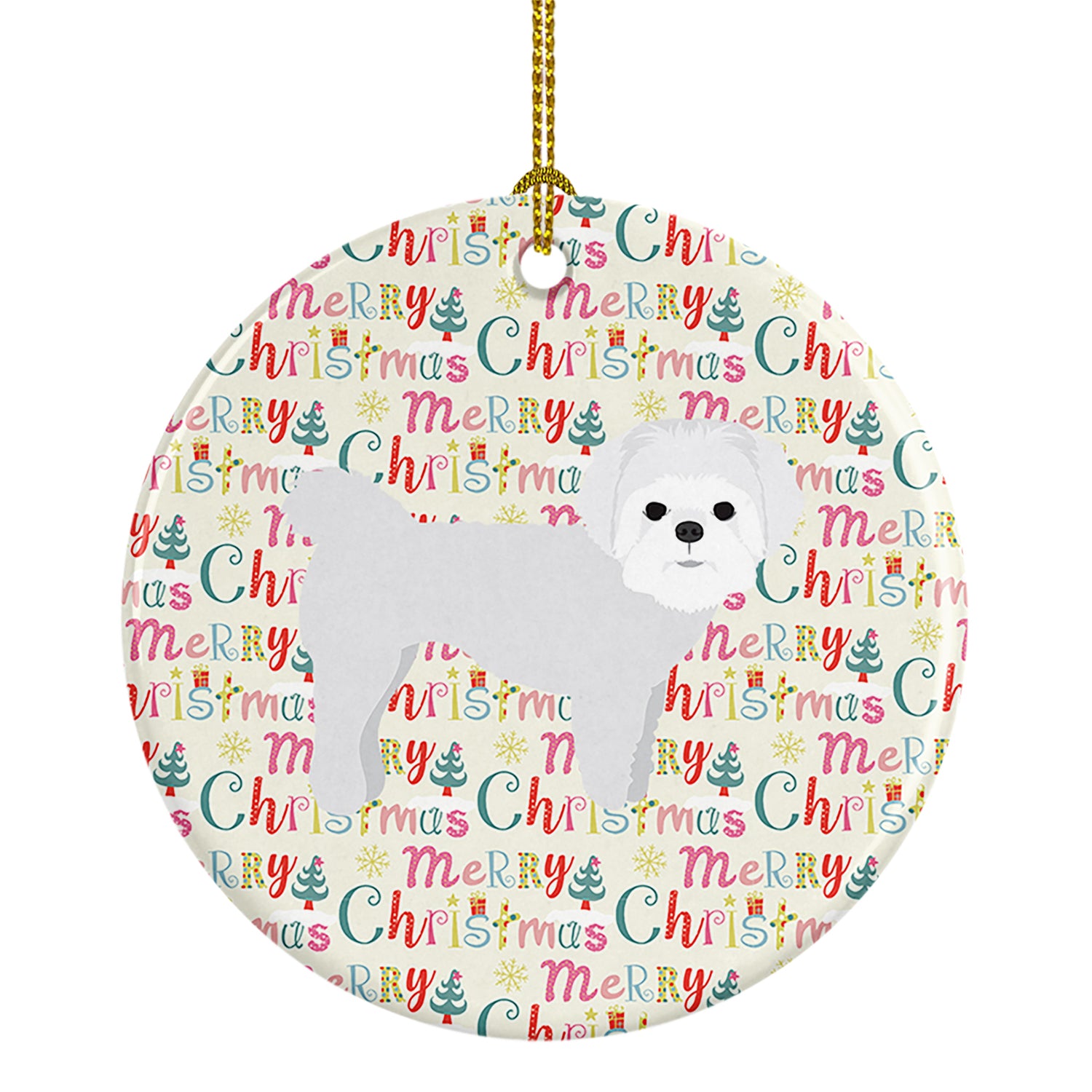 Buy this Maltese Merry Christmas Ceramic Ornament