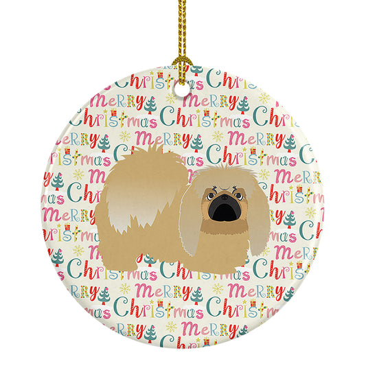 Buy this Pekingese Merry Christmas Ceramic Ornament