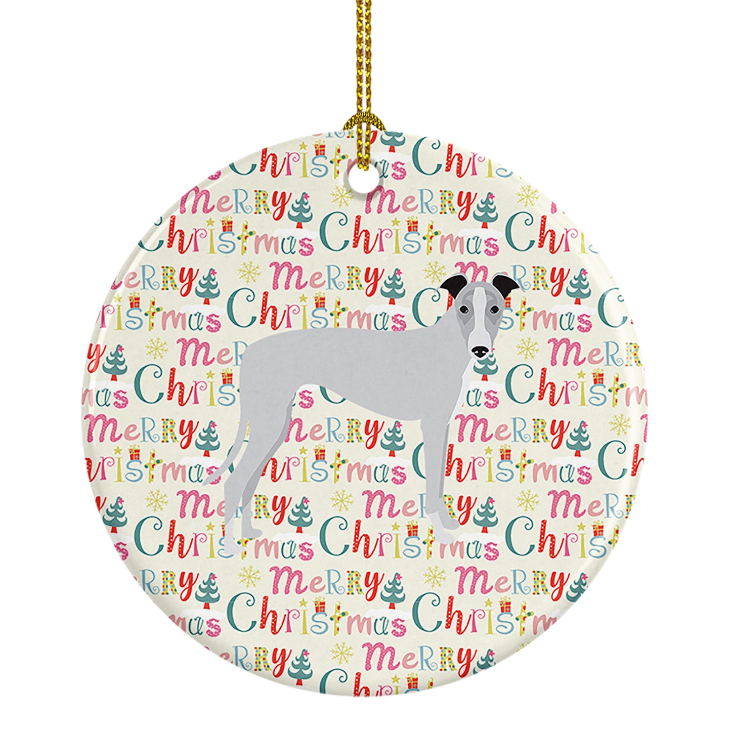 Buy this Whippet Merry Christmas Ceramic Ornament