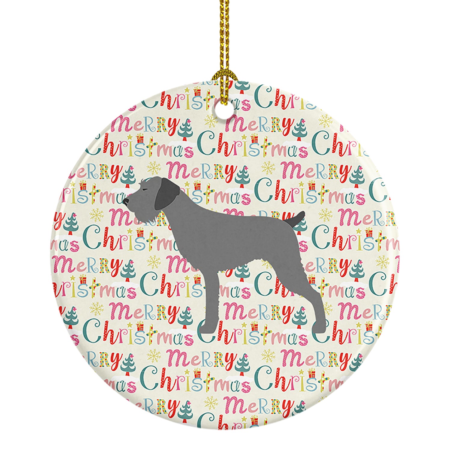 Buy this German Wirehaired Pointer Merry Christmas Ceramic Ornament