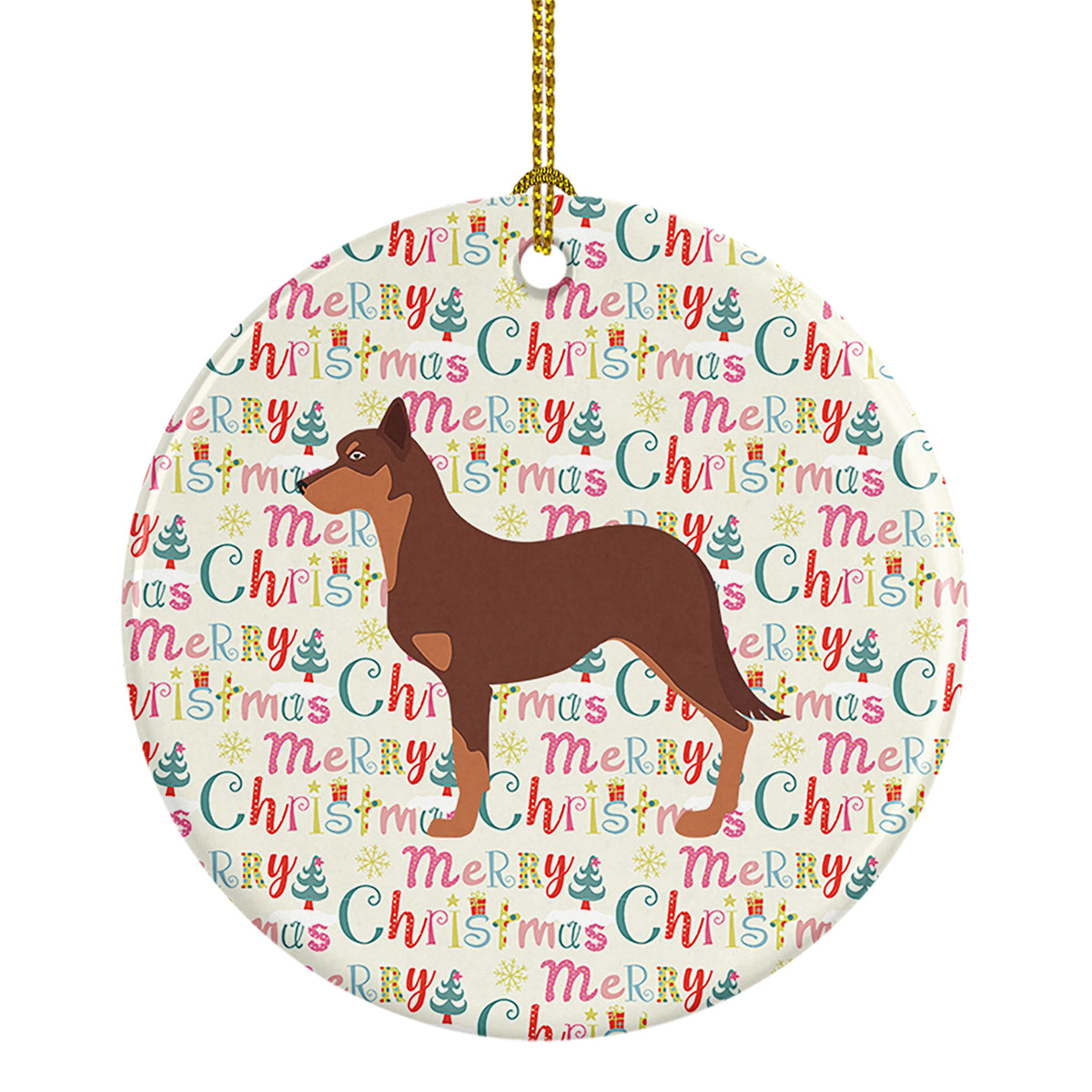 Buy this Australian Kelpie Dog Merry Christmas Ceramic Ornament