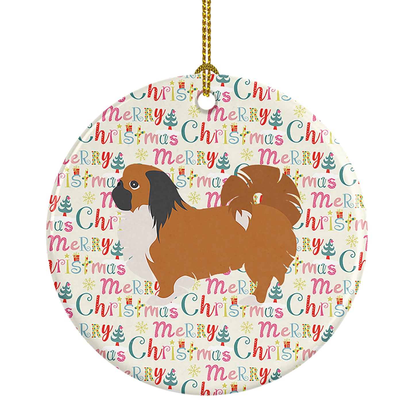 Buy this Pekingese Merry Christmas Ceramic Ornament