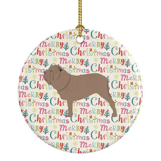 Buy this Neapolitan Mastiff Merry Christmas Ceramic Ornament