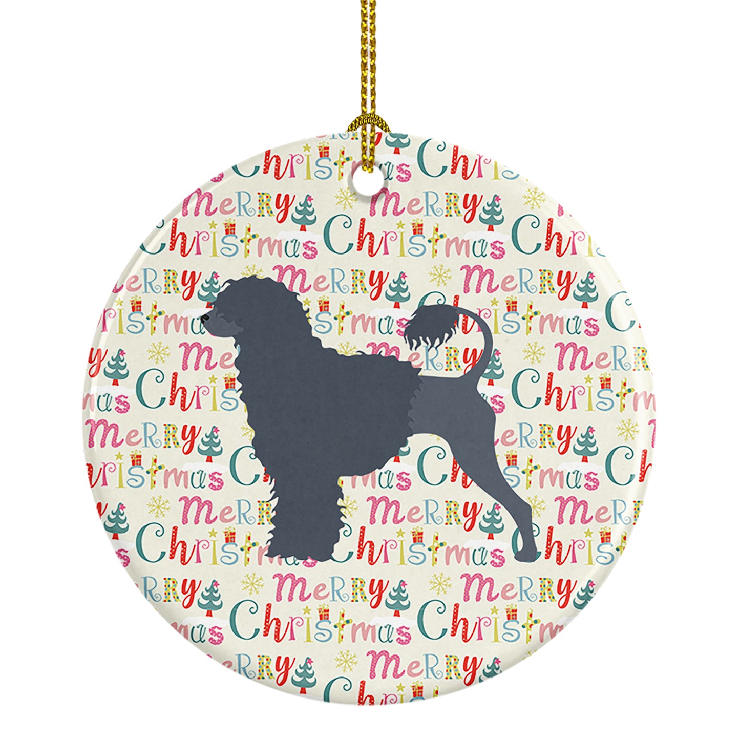 Buy this Portuguese Water Dog Merry Christmas Ceramic Ornament