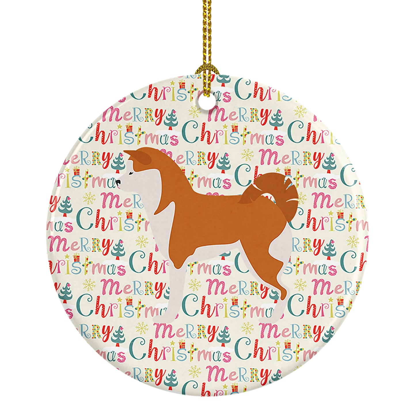 Buy this Akita Merry Christmas Ceramic Ornament