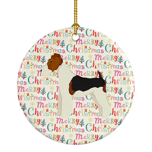 Buy this Fox Terrier Merry Christmas Ceramic Ornament