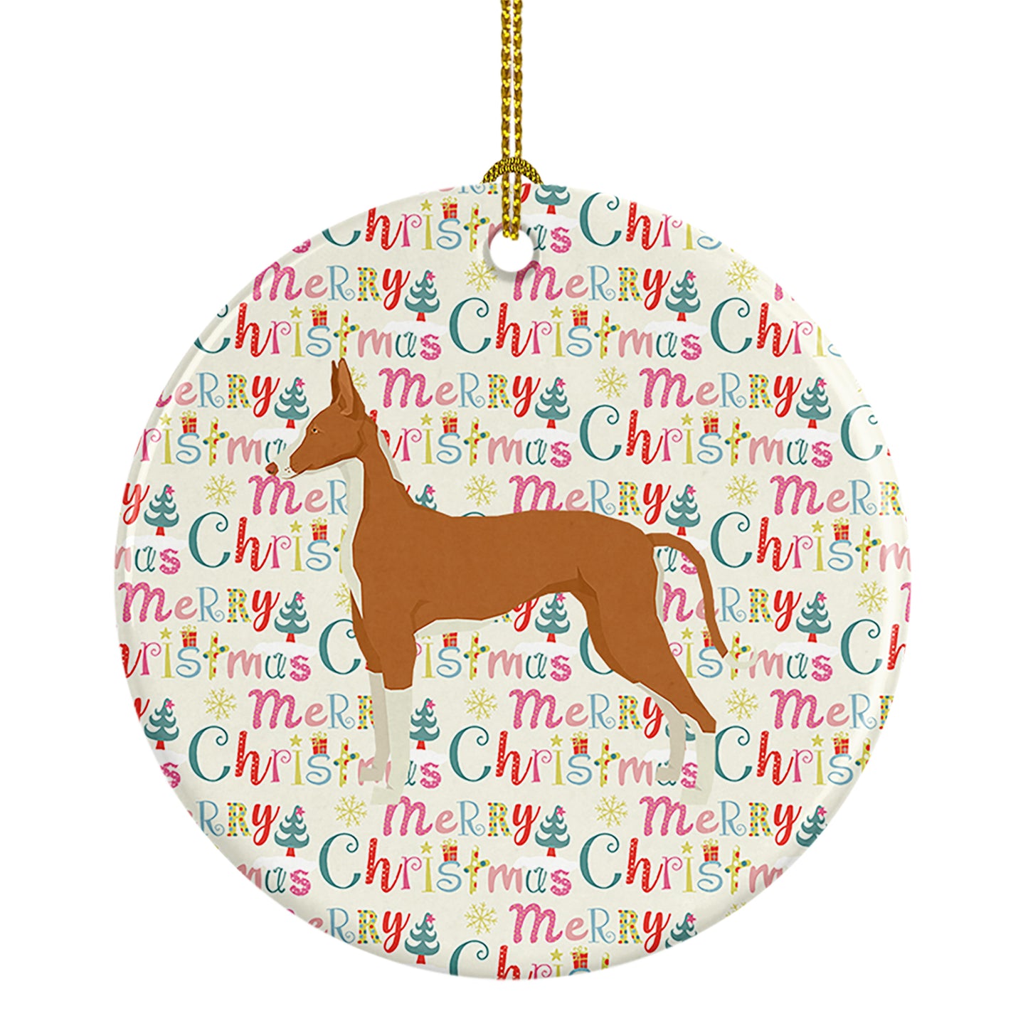 Buy this Ibizan Hound Merry Christmas Ceramic Ornament