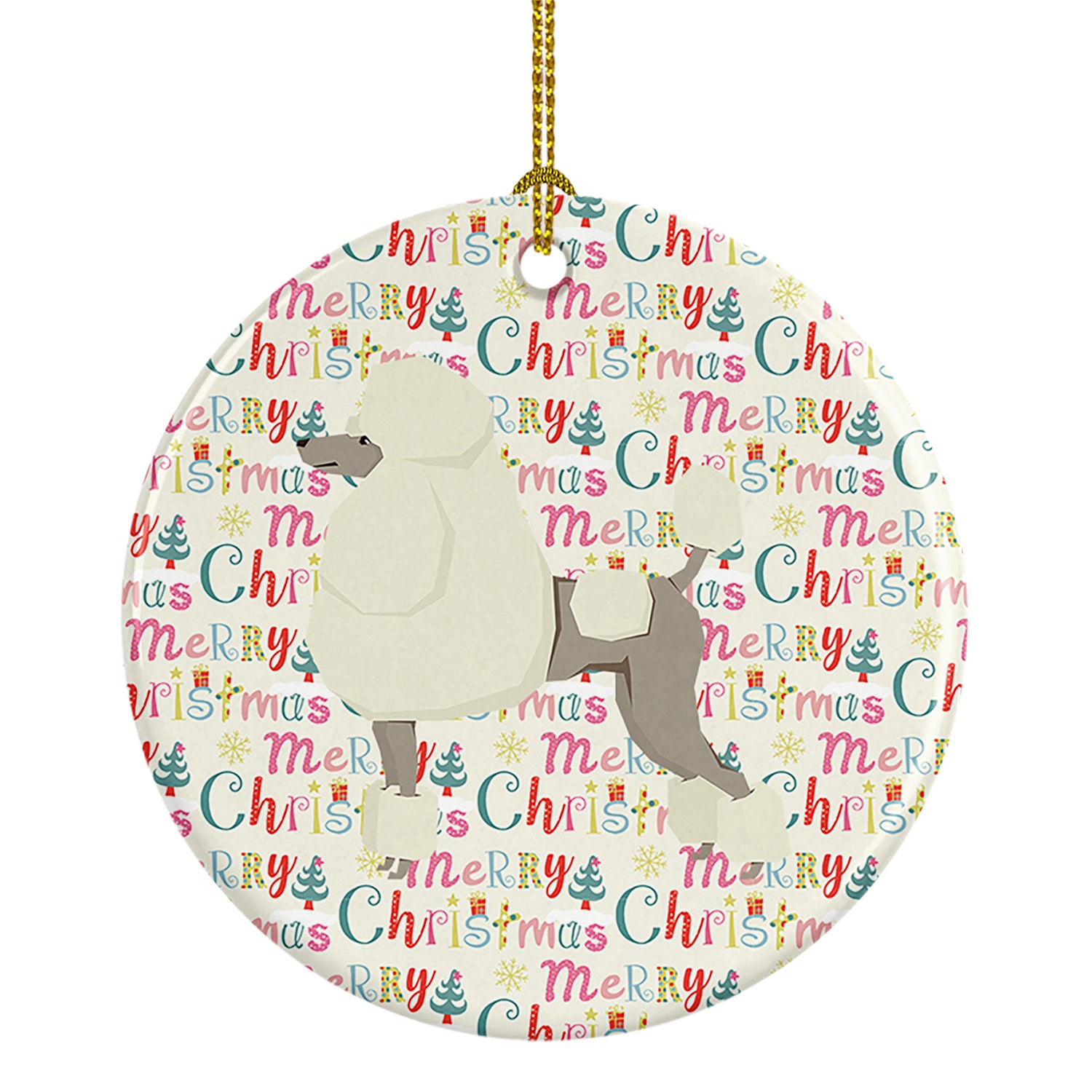 Buy this Poodle Merry Christmas Ceramic Ornament