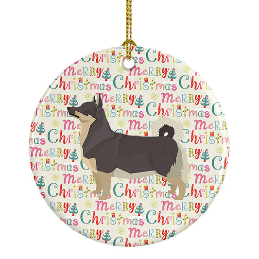 Buy this Swedish Vallhund Merry Christmas Ceramic Ornament