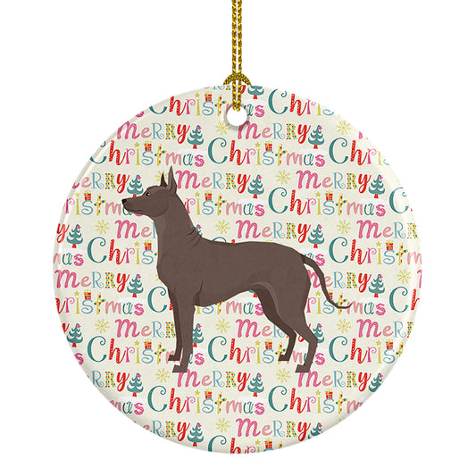 Buy this Mexican Hairless Dog Xolo Merry Christmas Ceramic Ornament