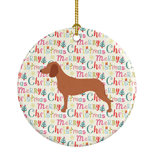 Buy this Bavarian Mountian Hound Merry Christmas Ceramic Ornament