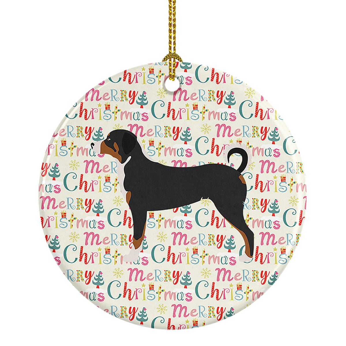 Buy this Appenzeller Sennenhund Merry Christmas Ceramic Ornament