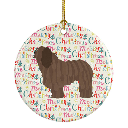 Buy this Bergamasco Shepherd Merry Christmas Ceramic Ornament