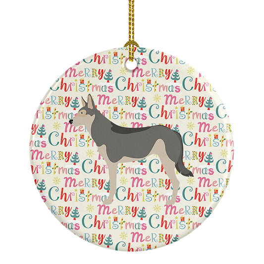 Buy this Saarloos Wolfdog Merry Christmas Ceramic Ornament