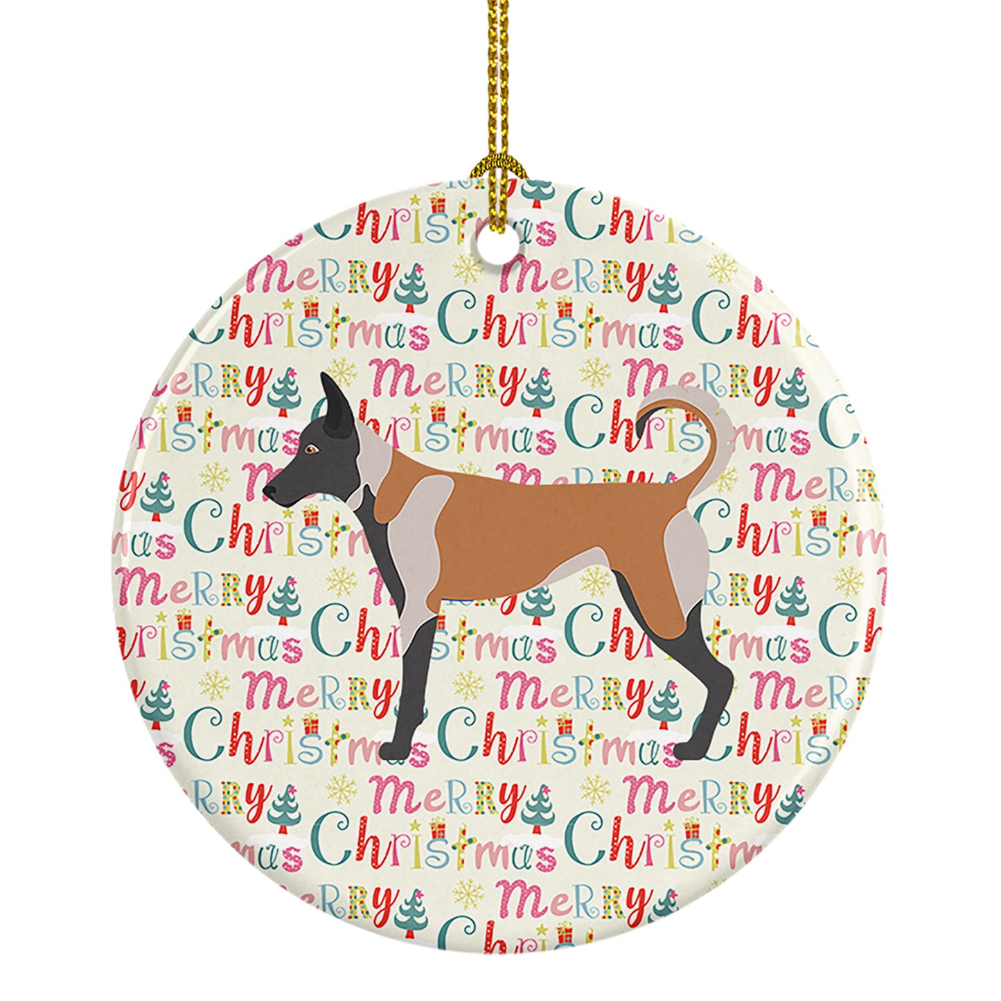 Buy this Belgian Malinois Merry Christmas Ceramic Ornament