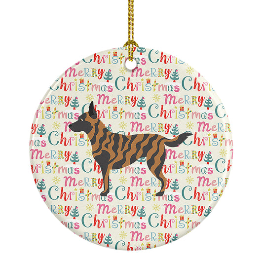 Buy this Dutch Shepherd Merry Christmas Ceramic Ornament
